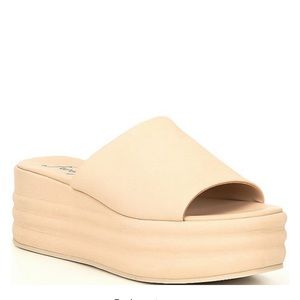 Harbor Leather Flatform Slide Sandals size 6 ISO